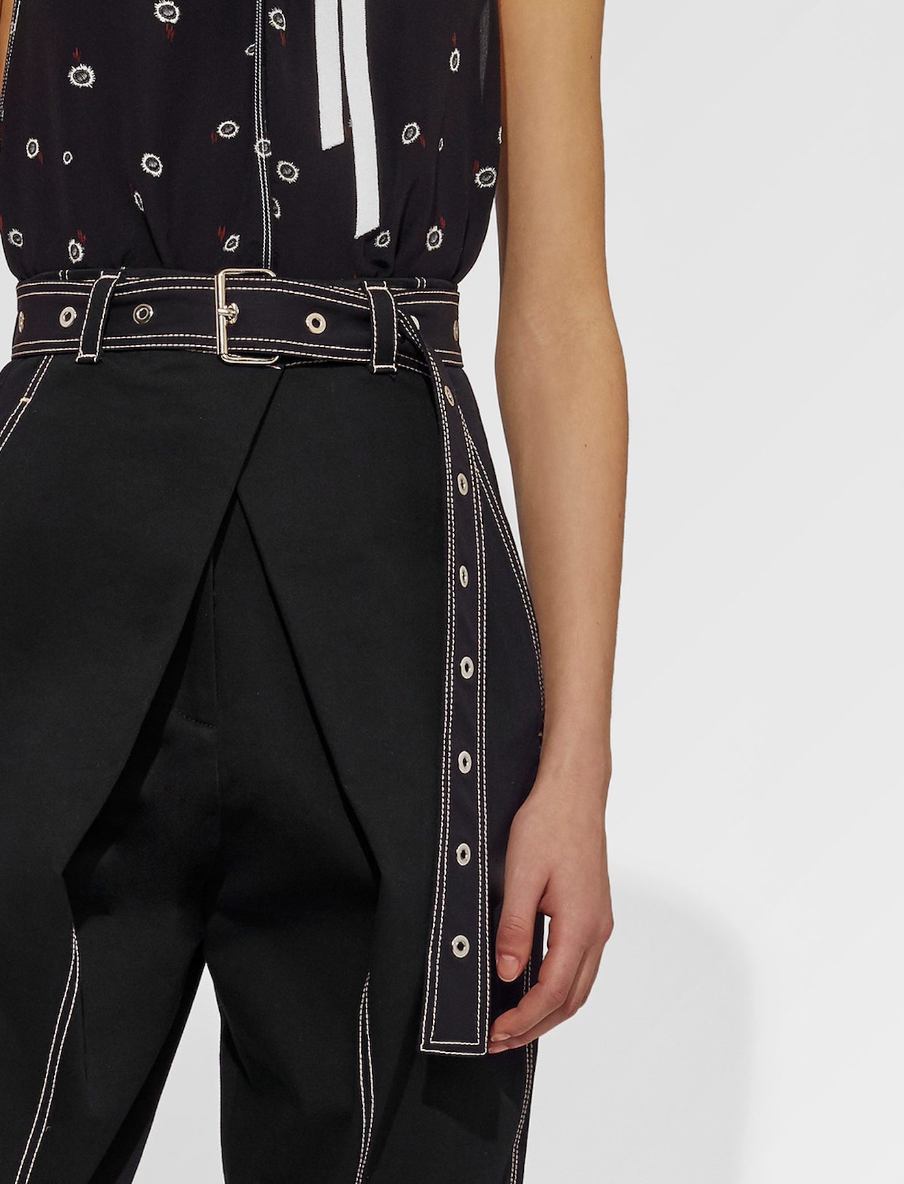 Belted Straight Pant with Cuff #3