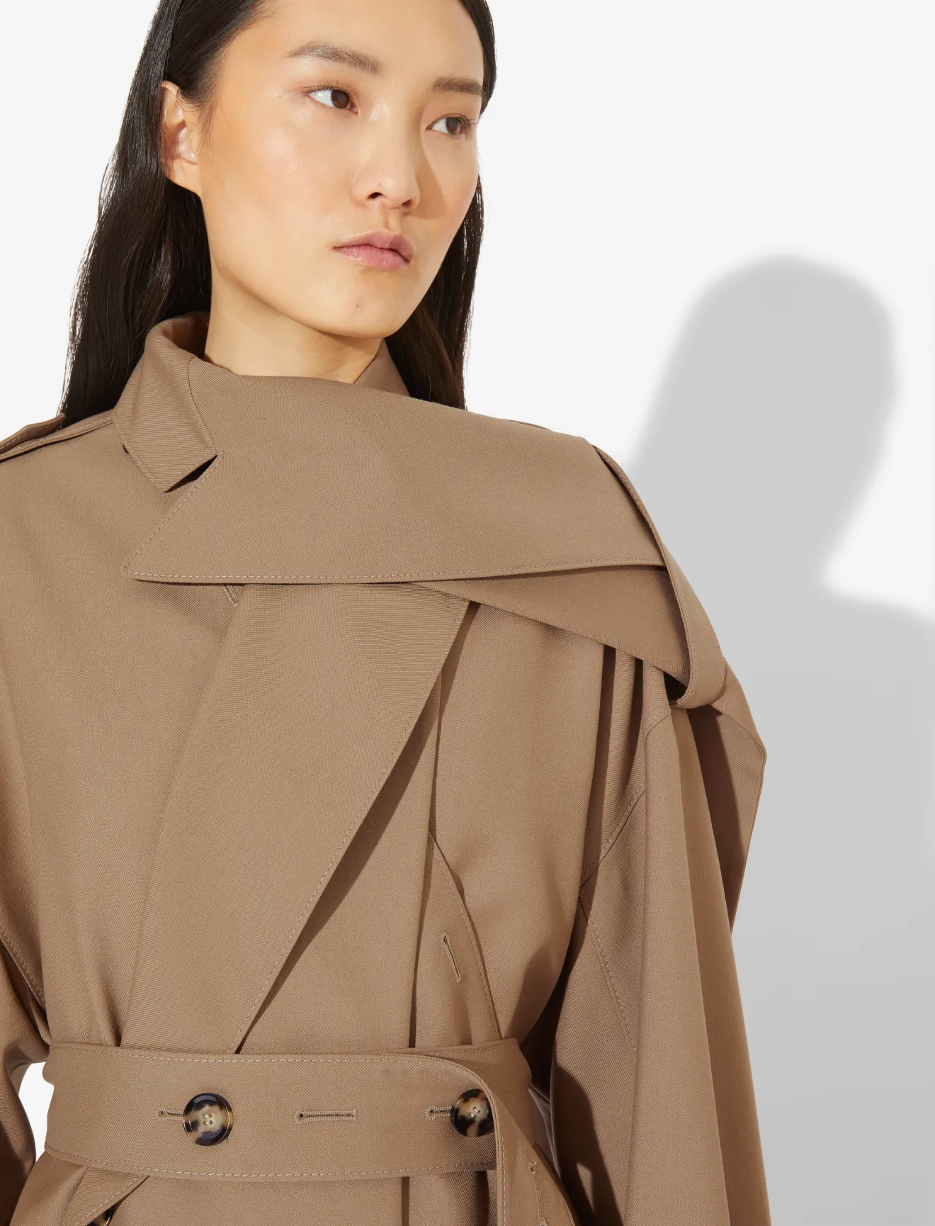belted wool trench coat