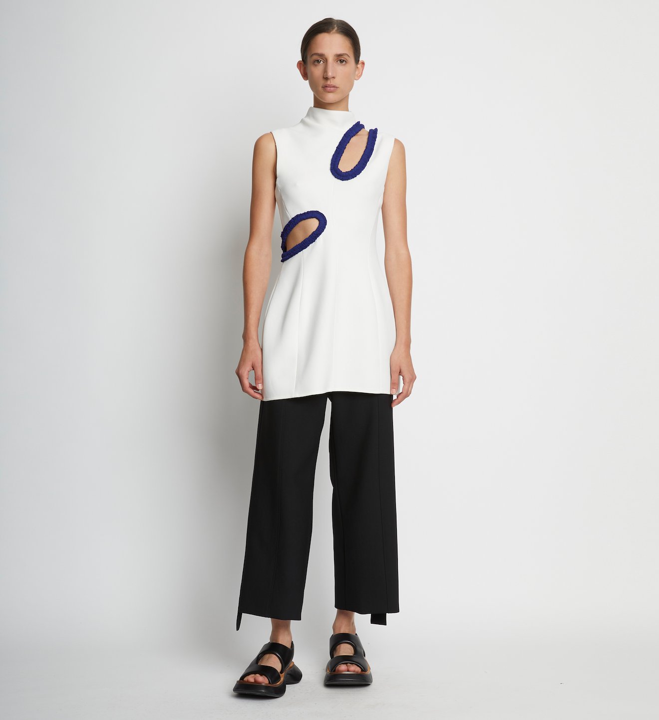 Bi-Stretch Crepe Cut Out Shell