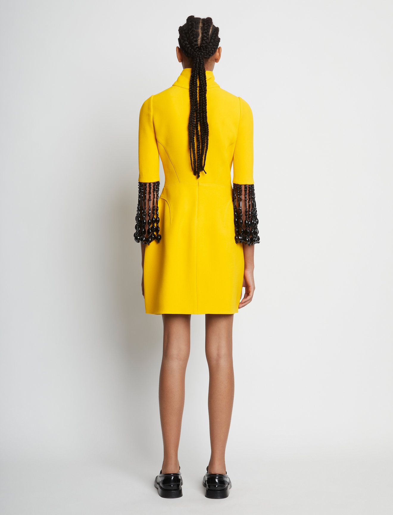 Bi-Stretch Crepe Dress with Beaded Sleeve #2