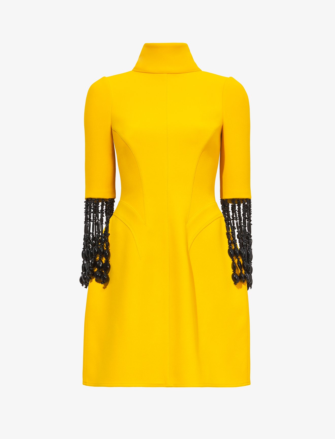 Bi-Stretch Crepe Dress with Beaded Sleeve #4