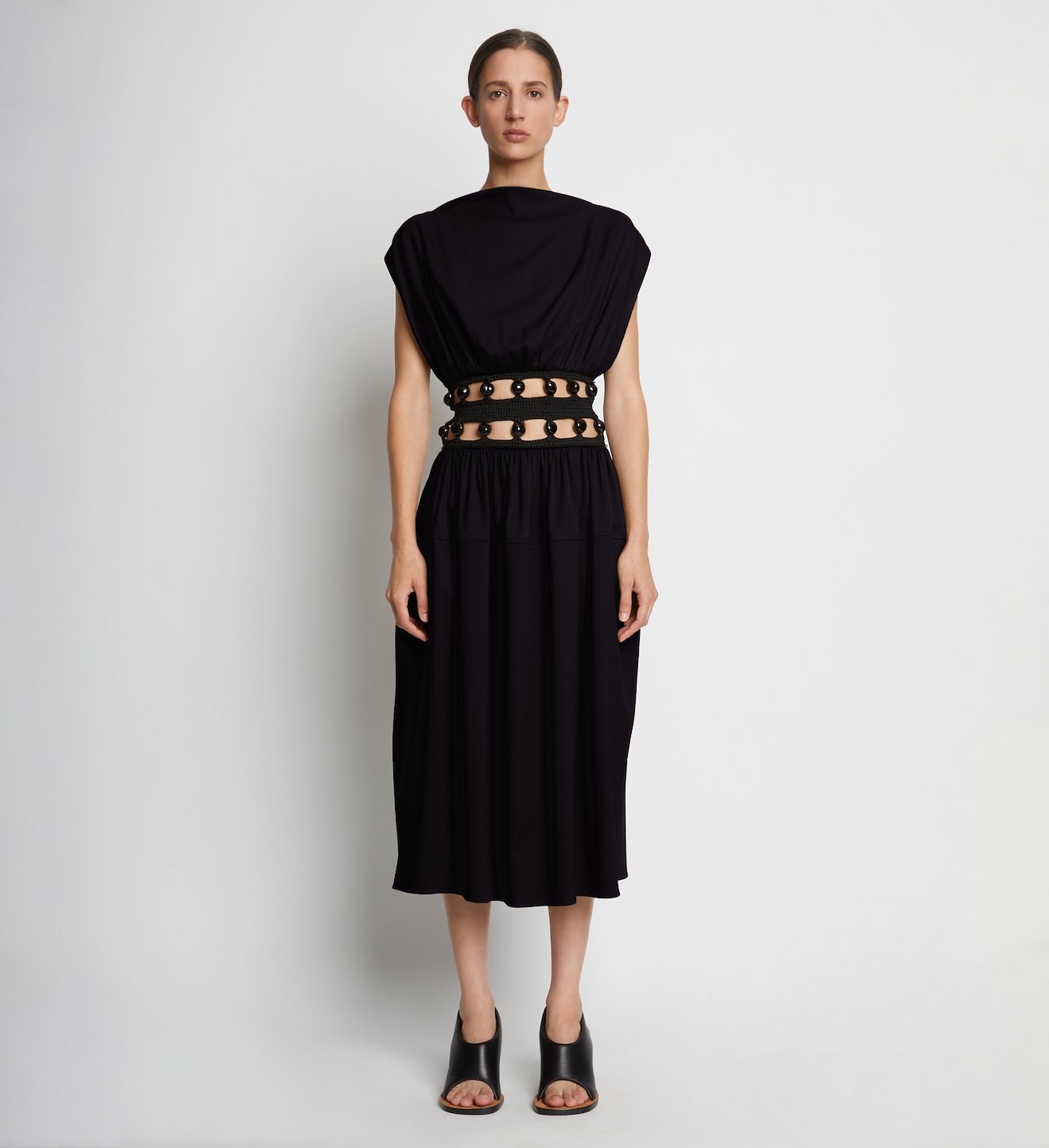 Bi-Stretch Crepe Waisted Dress