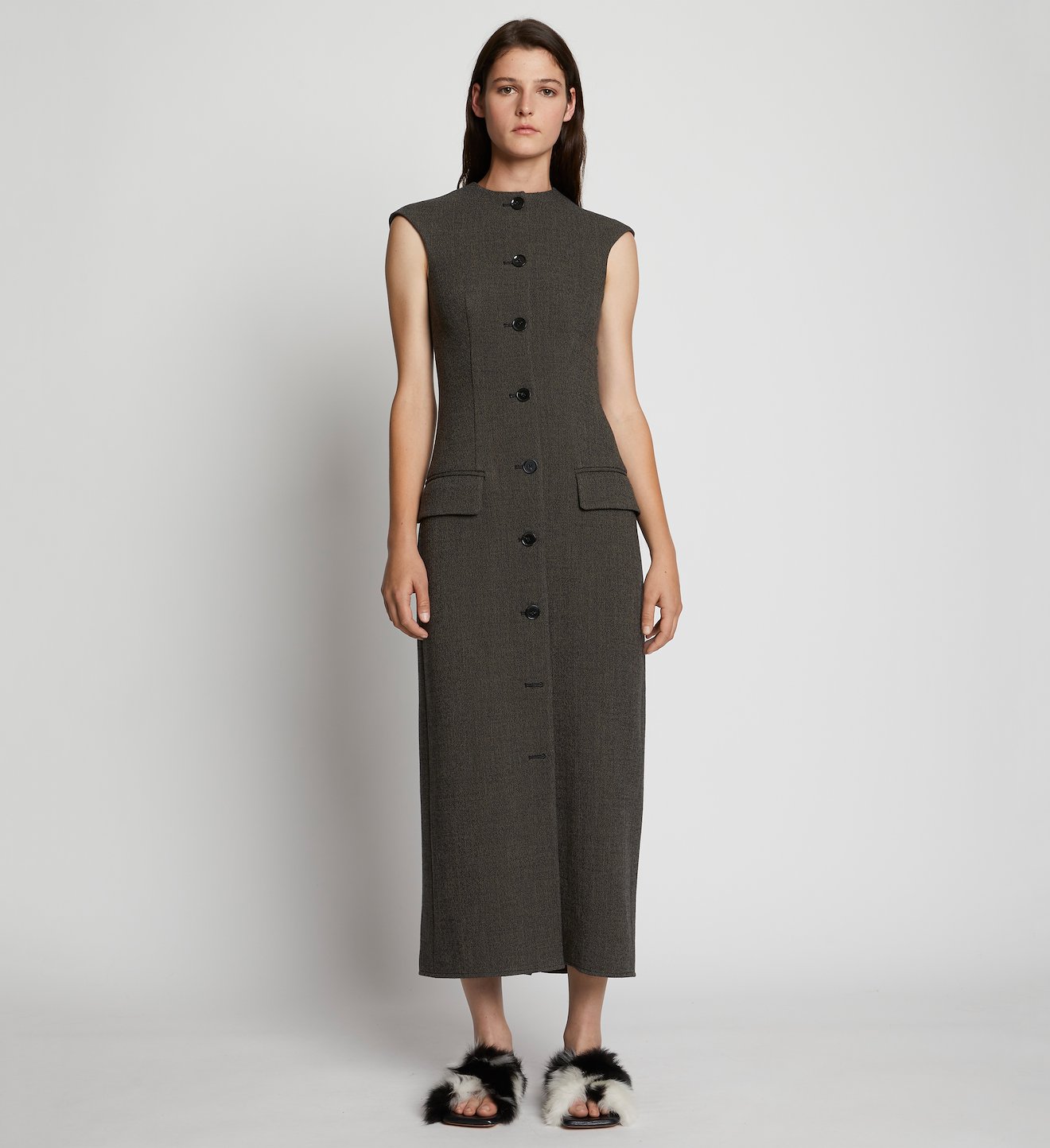Bi-Stretch Melange Sleeveless Dress