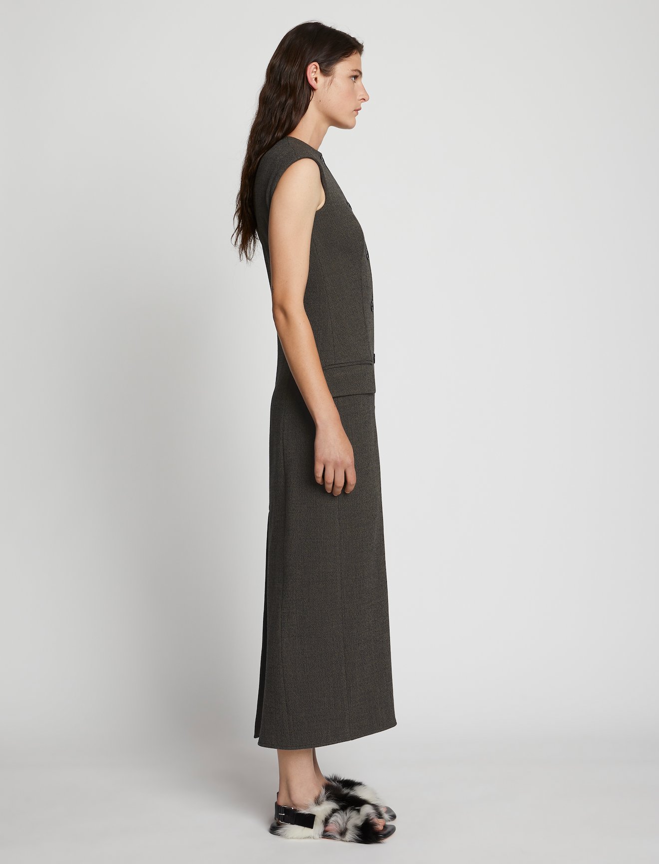 Bi-Stretch Melange Sleeveless Dress #1