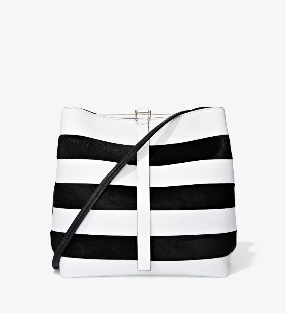 Black and white Frame Leather Shoulder Bag