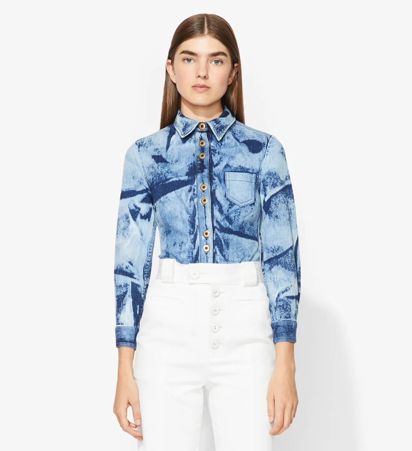 bleached denim shirt