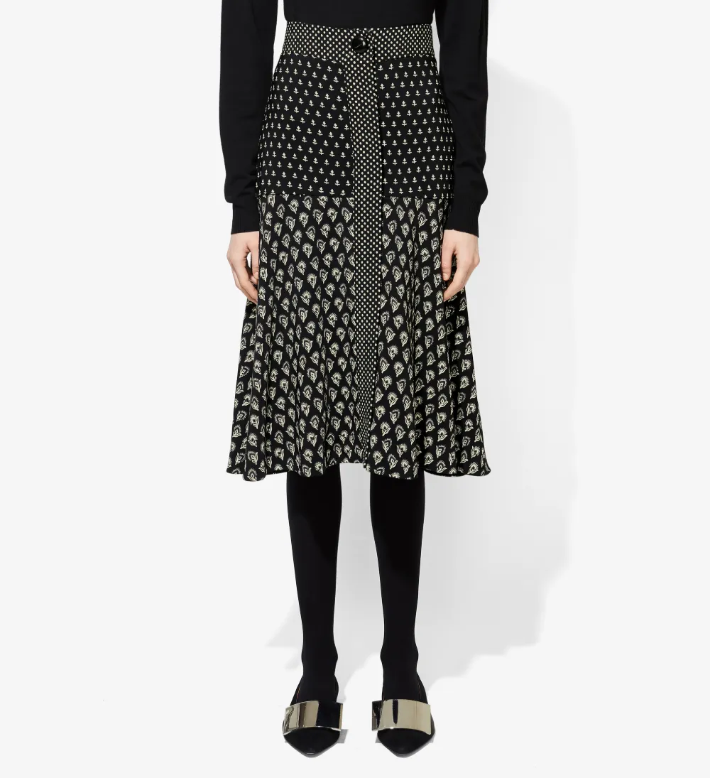 Block Print Flared Skirt