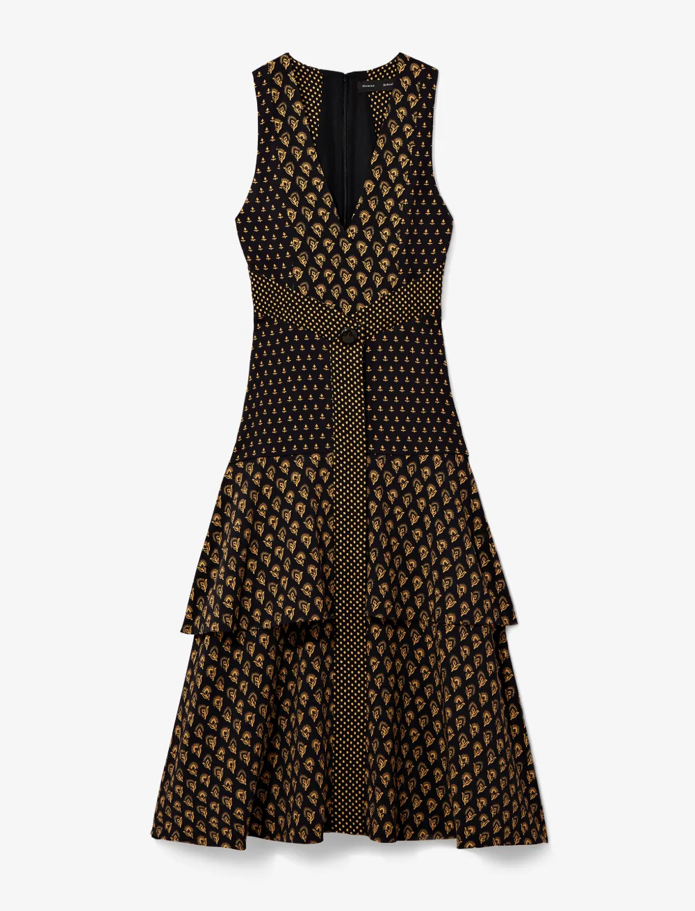 Proenza Schouler Block Print Sleeveless V Neck Dress On Block Print Sleeveless V Neck Dress 4