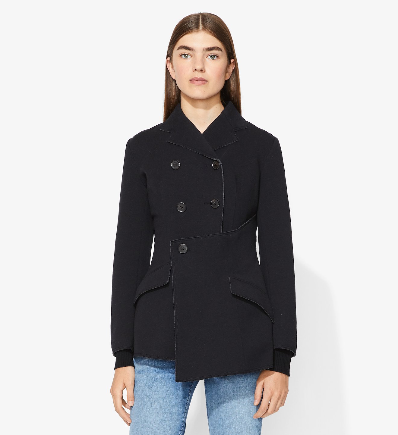 Bonded Jersey Double Breasted Blazer