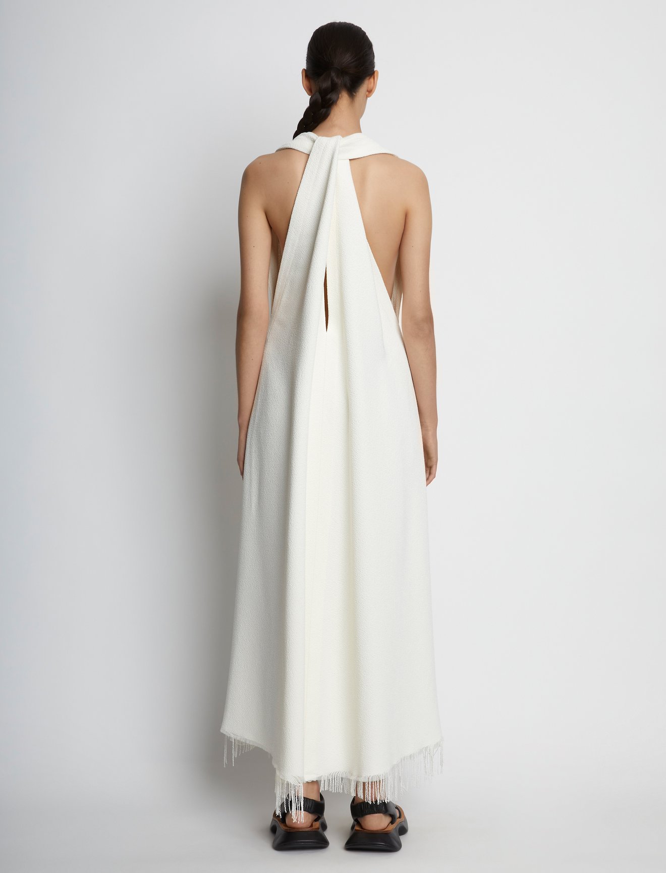 Boucle Crepe V-Neck Dress #2