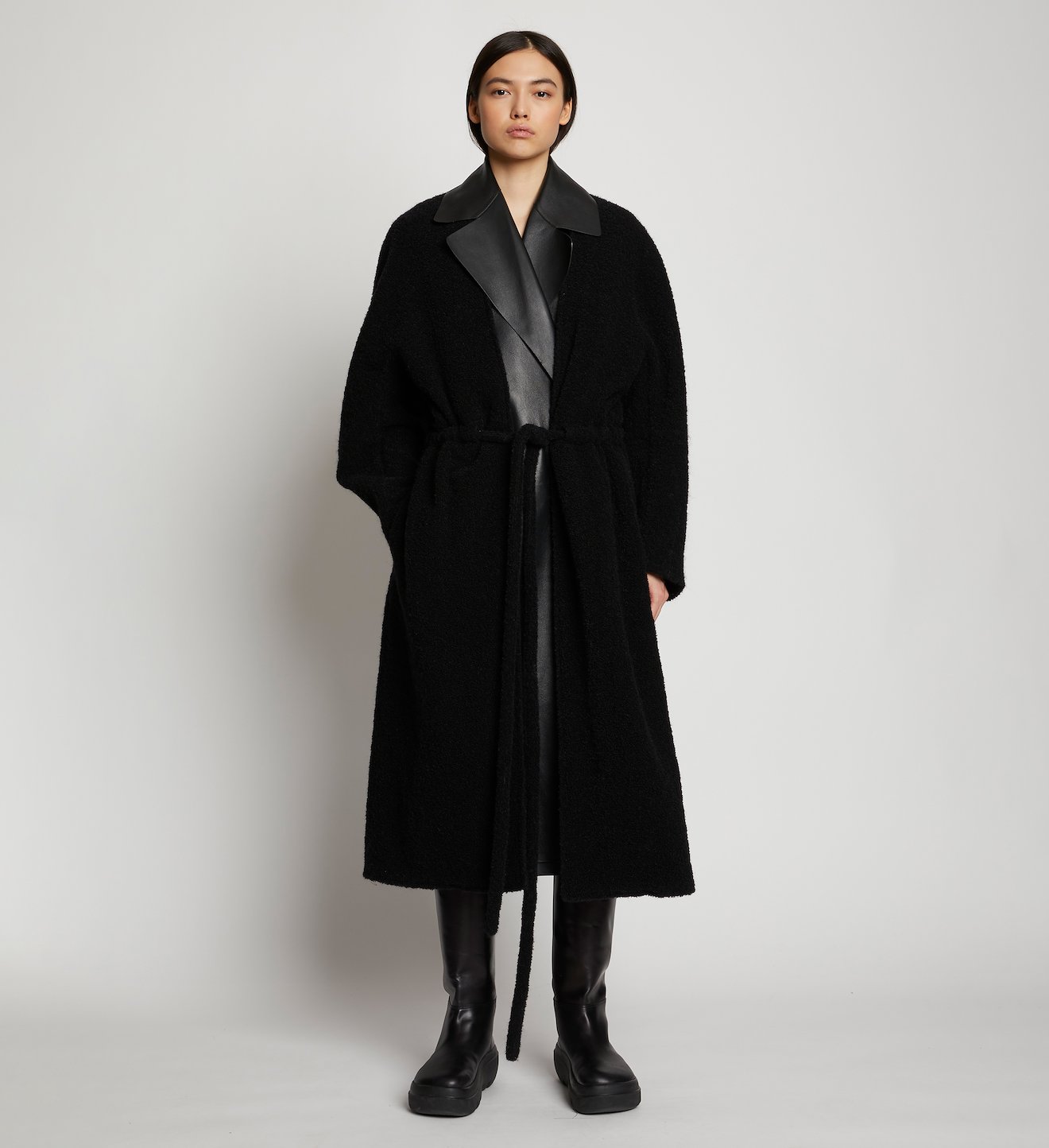 Boucle Oversized Robe Coat