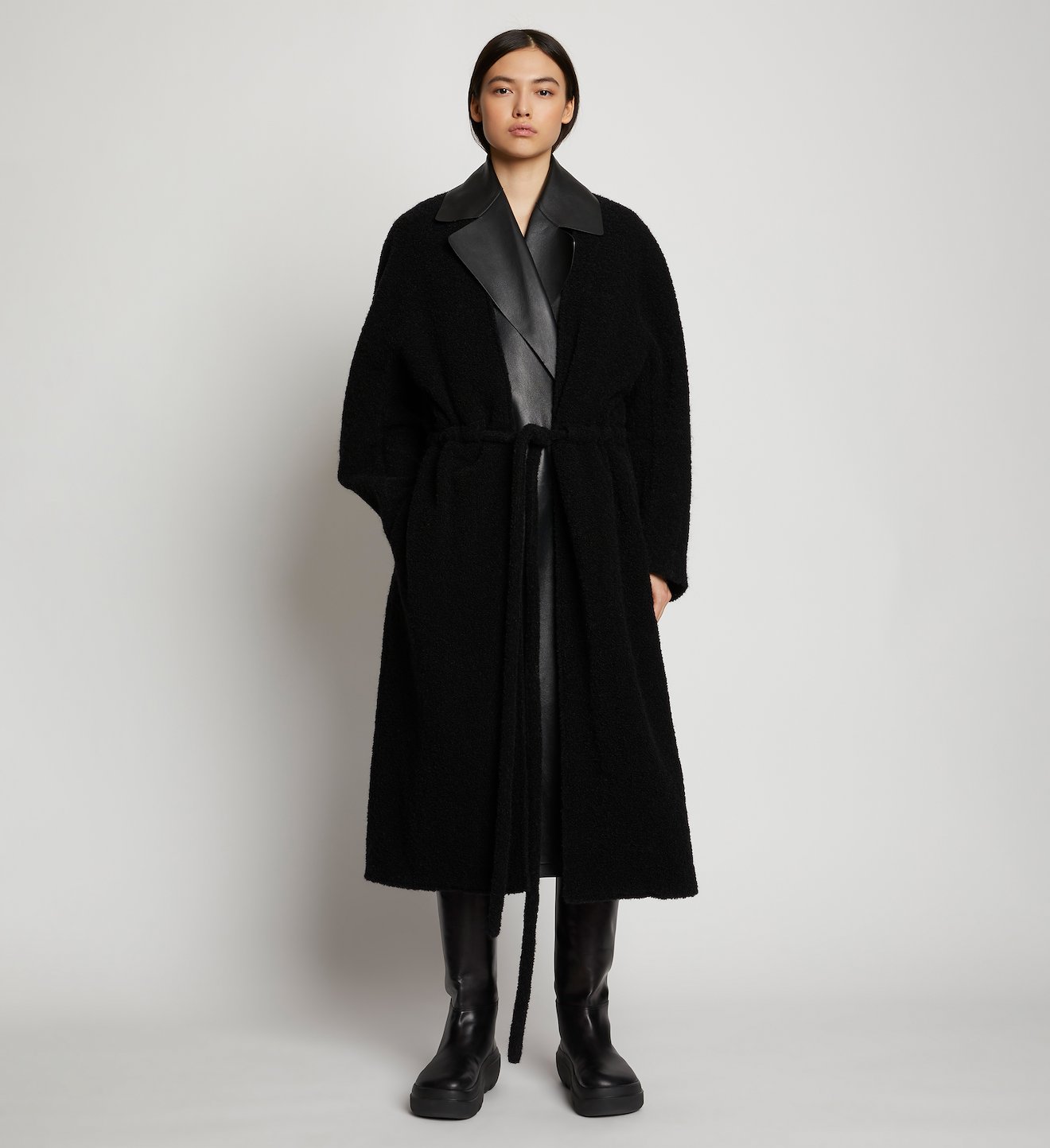 Boucle Oversized Robe Coat
