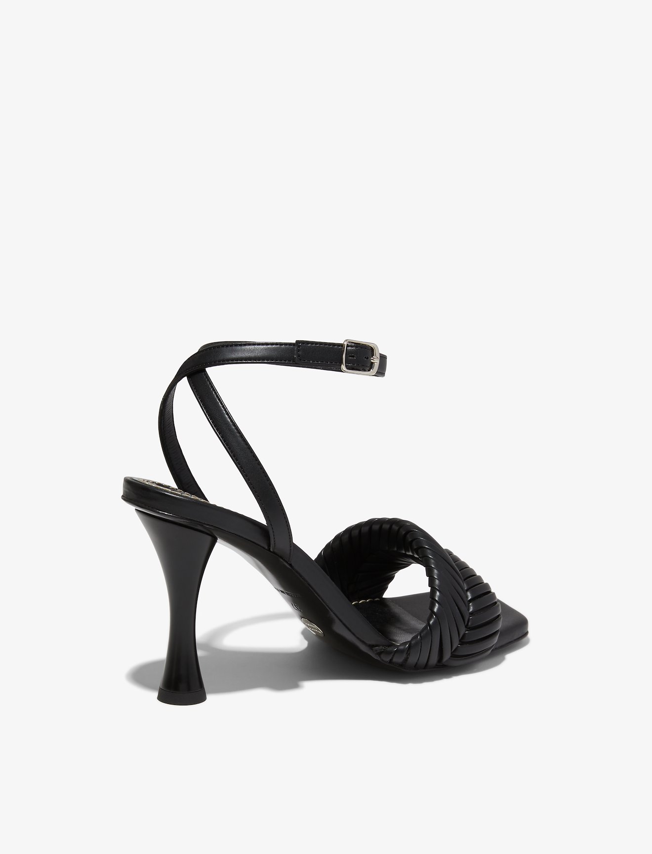 Braided Leather High Heel Ankle Strap Sandals #2
