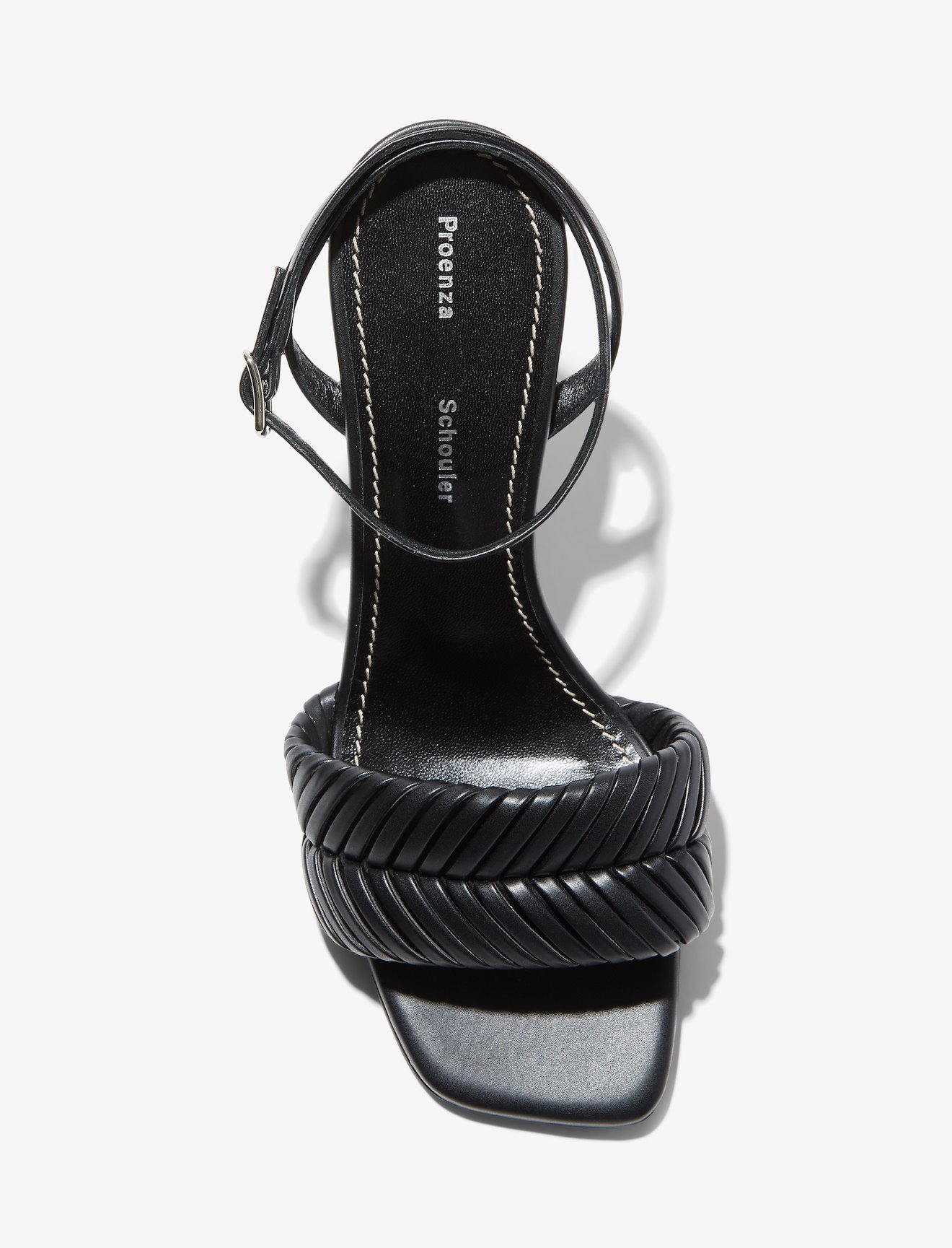 Braided Leather High Heel Ankle Strap Sandals #3
