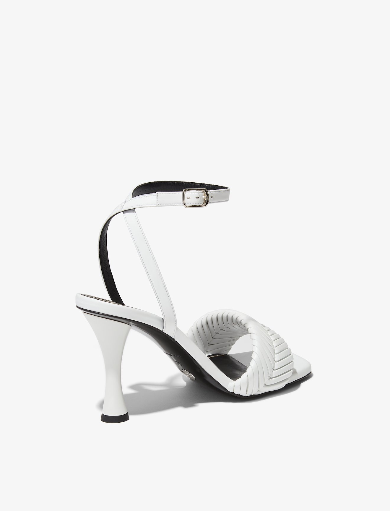 Braided Leather High Heel Ankle Strap Sandals #2