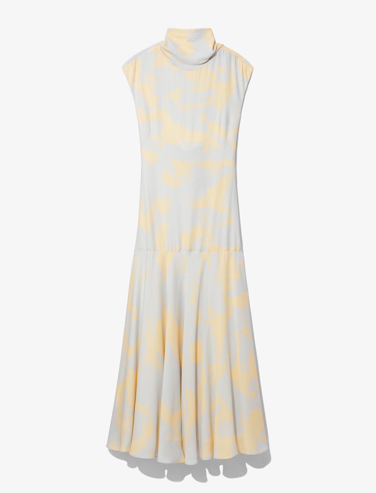 Brush Print Cowl Back Dress #4