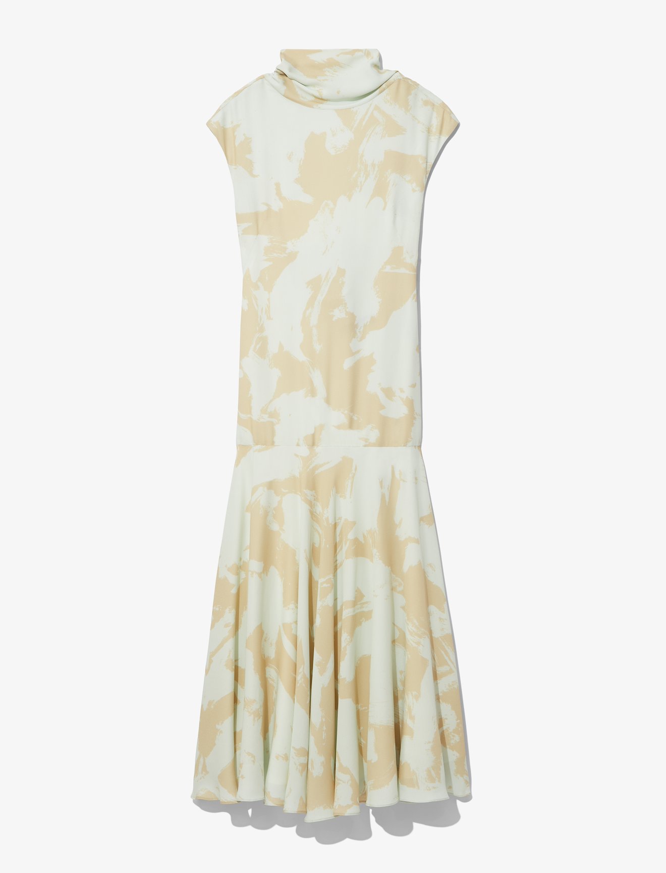 Brush Print Cowl Back Dress #5