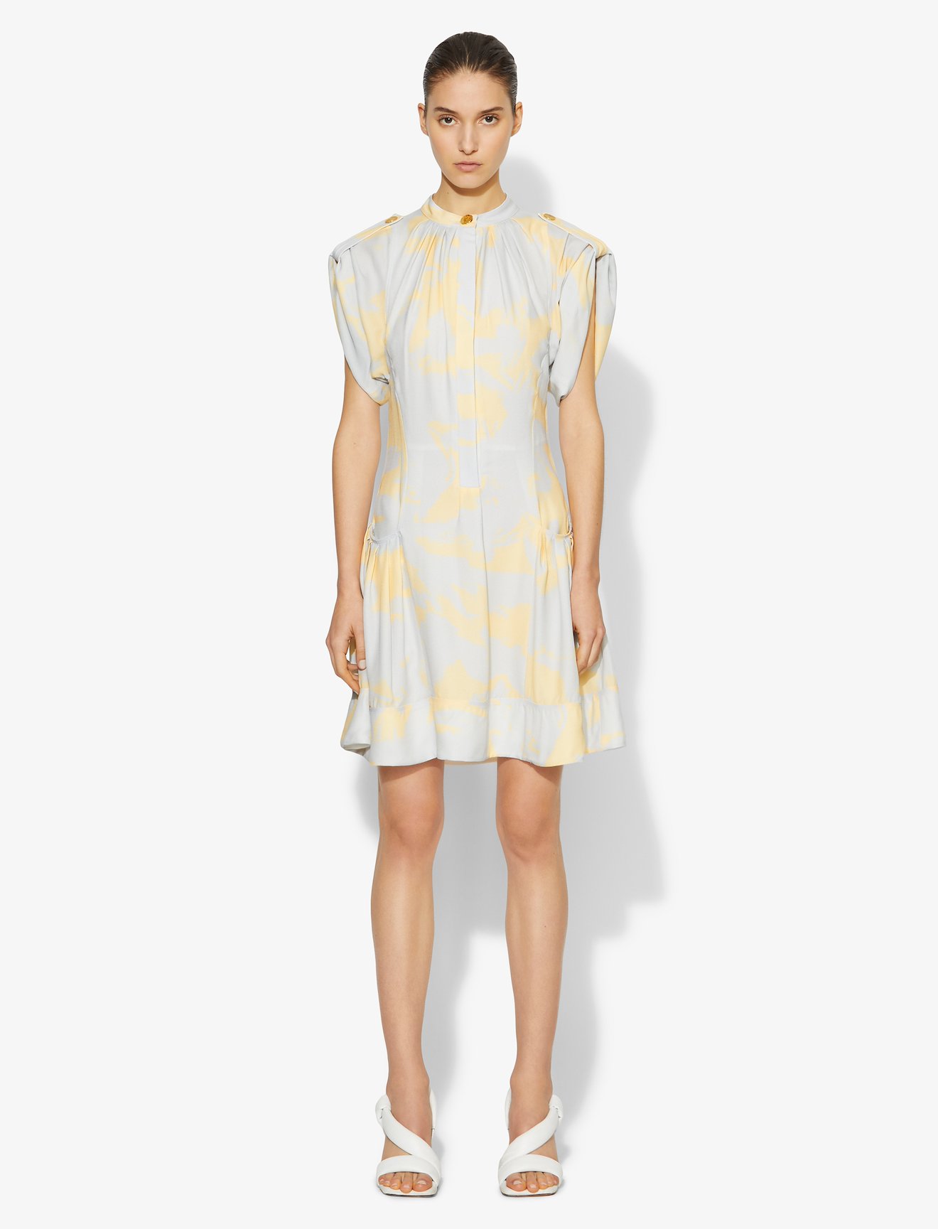Brush Print Short Sleeve Dress #1