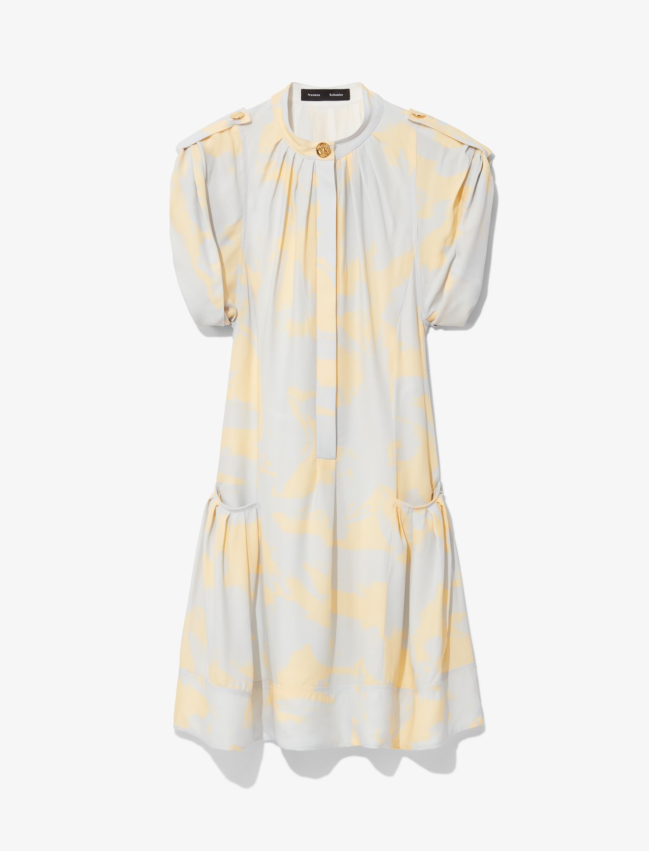 Brush Print Short Sleeve Dress #4