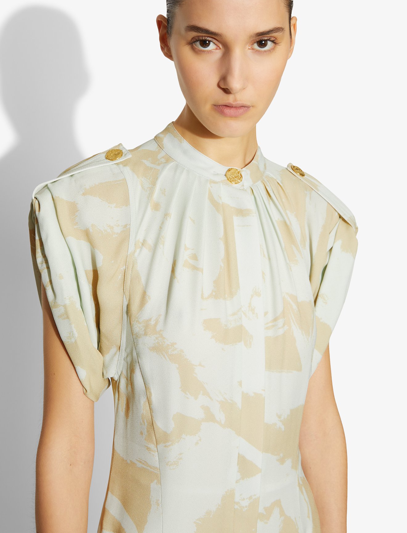 Brush Print Short Sleeve Dress #3