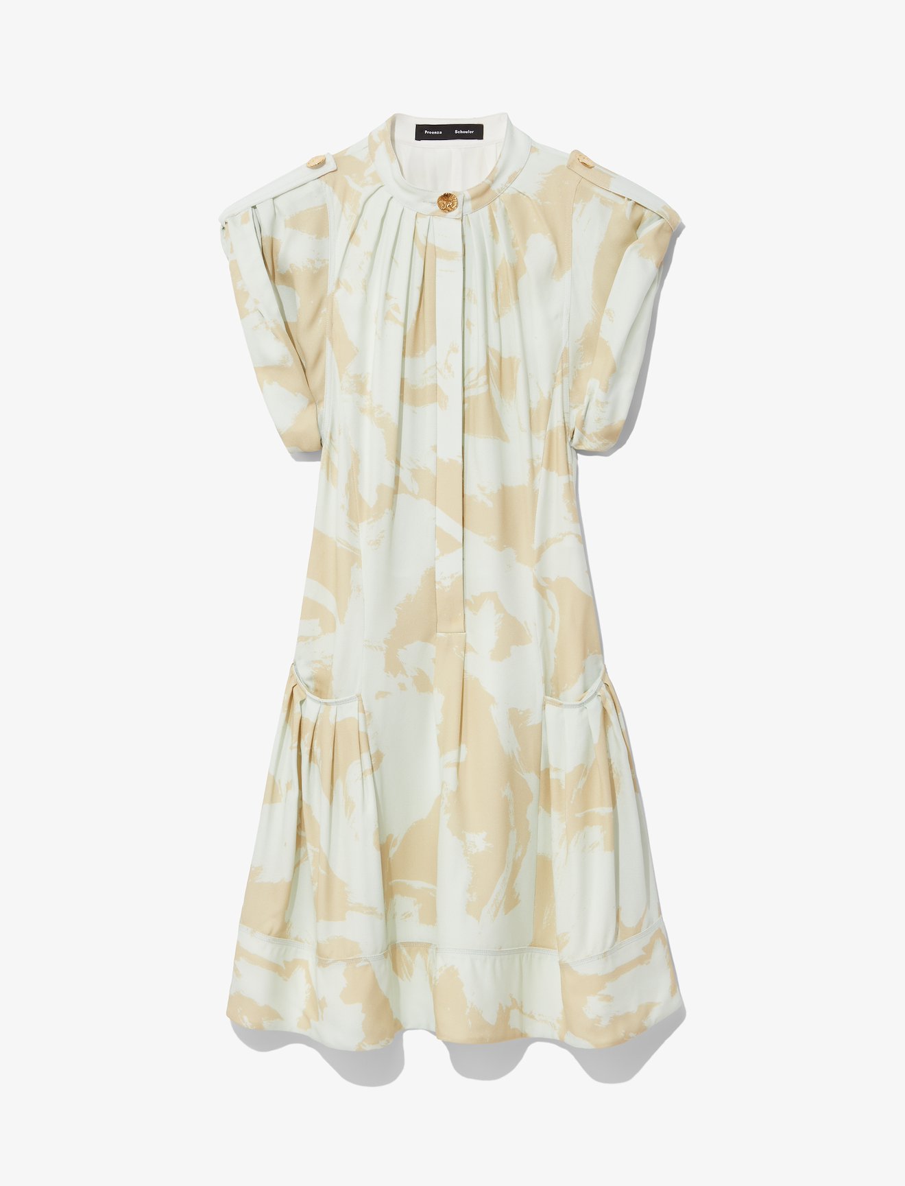 Brush Print Short Sleeve Dress #4