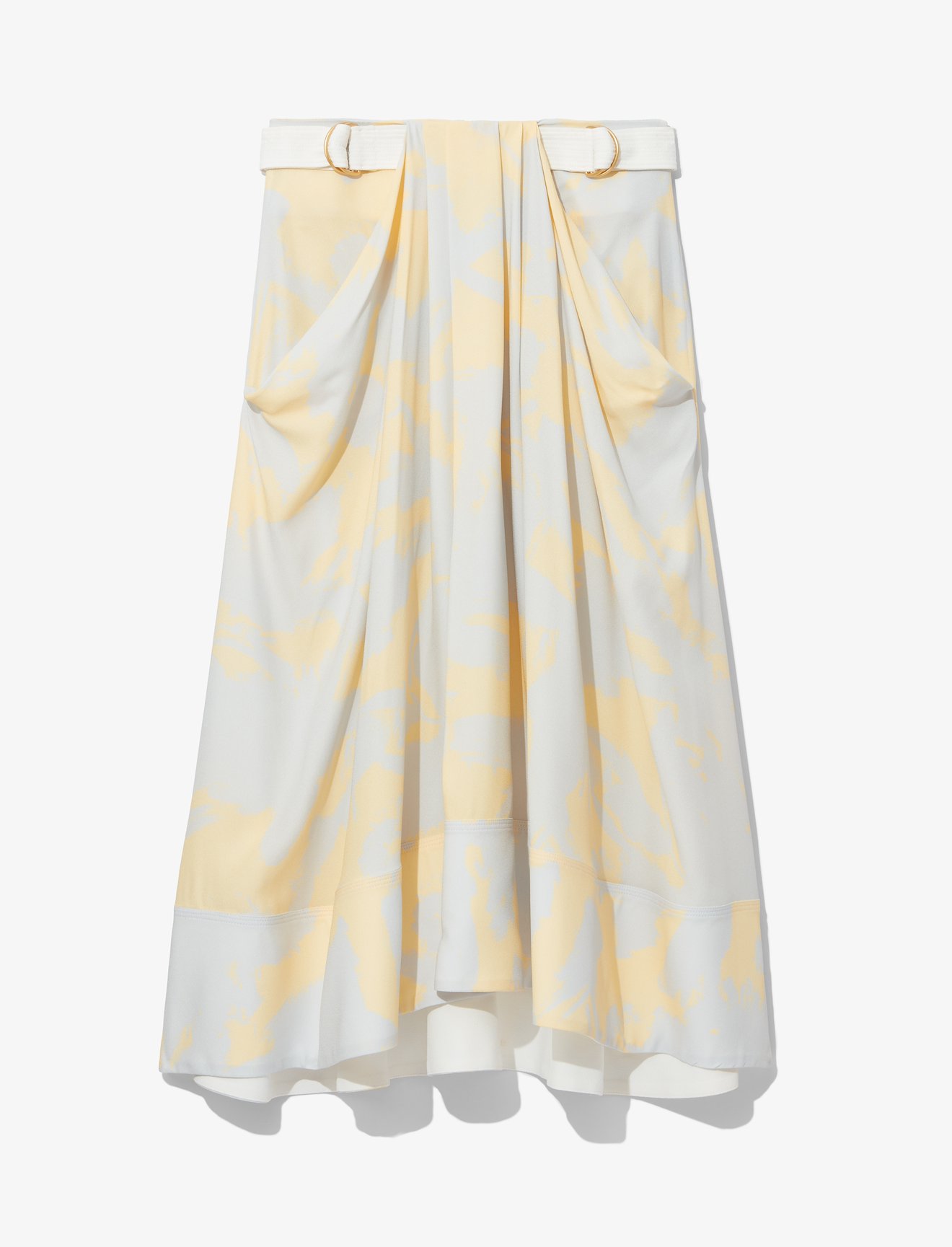 Brush Printed Belted Midi Skirt #4