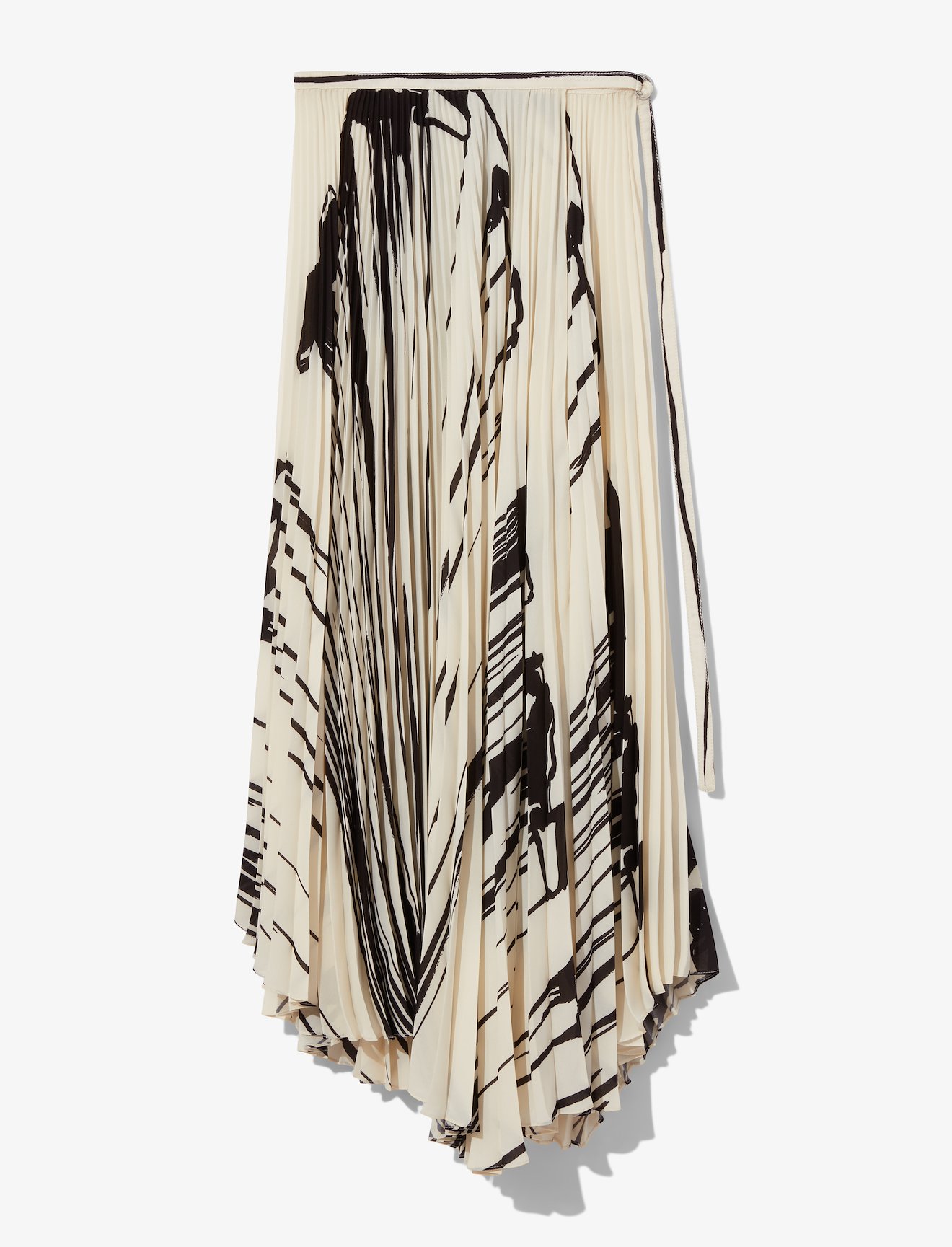 Brush Stroke Print Pleated Wrap Skirt #4