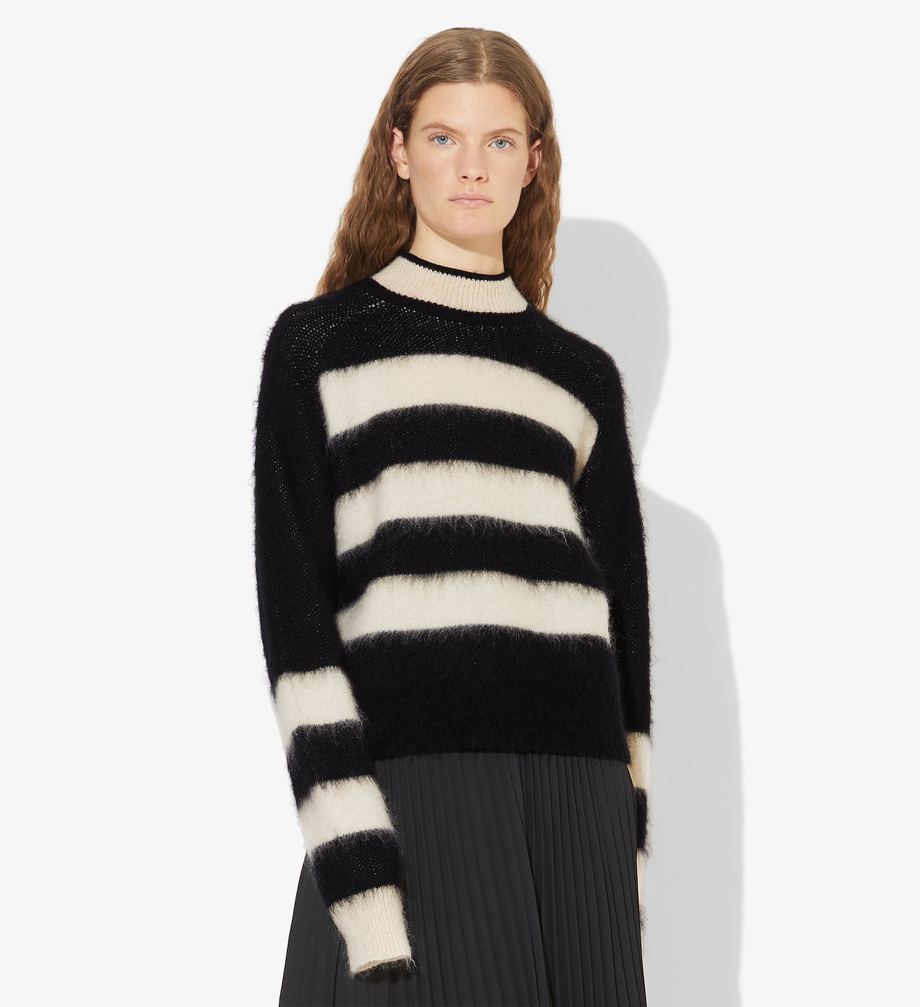 Brushed Stripe Cropped Sweater