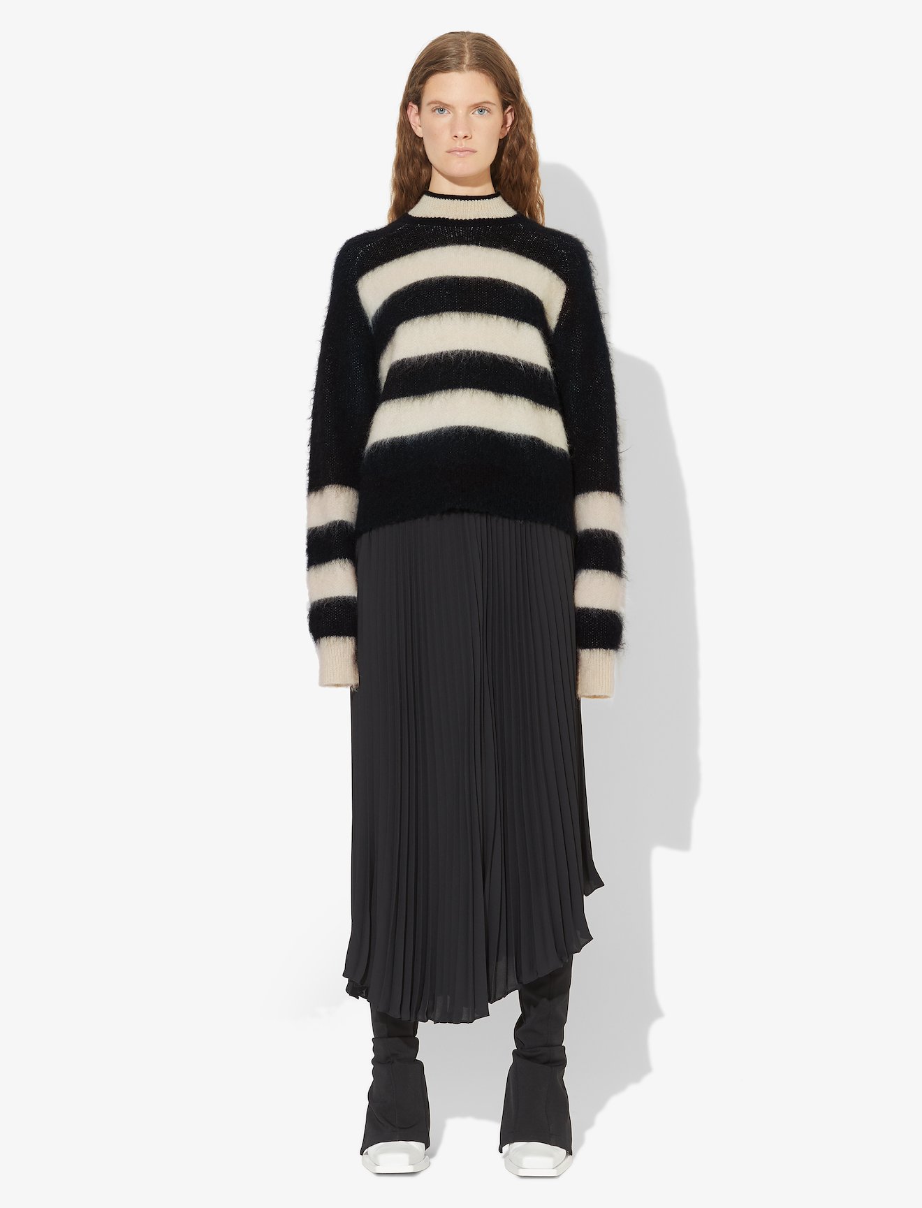 Brushed Stripe Cropped Sweater #1