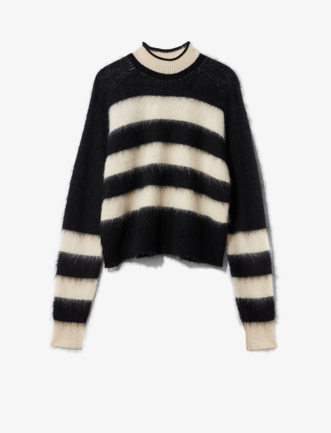Brushed Stripe Cropped Sweater #4