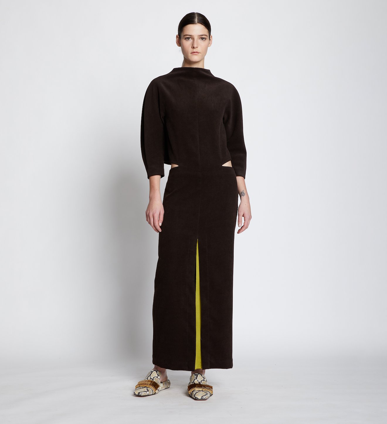 Brushed Viscose Cut Out Dress