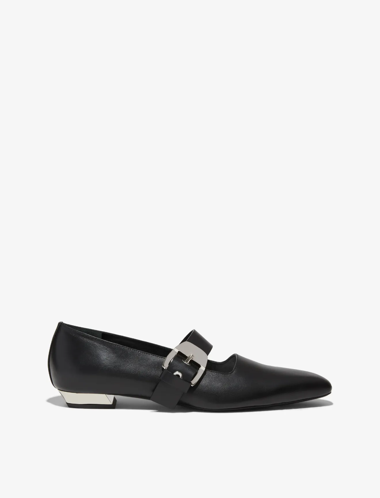 black flats with buckle