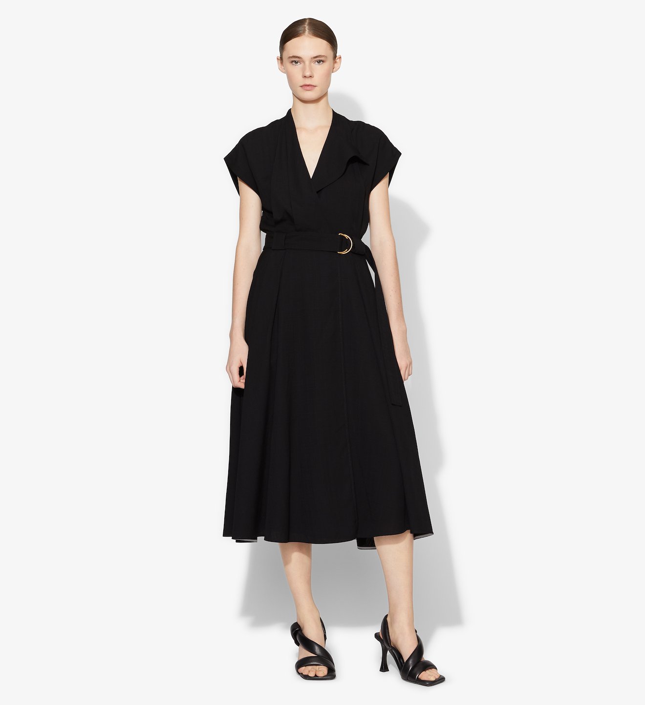 buckled wrap dress