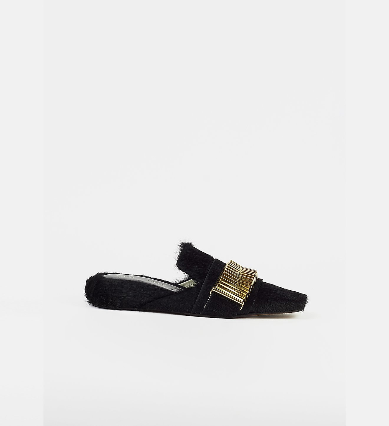 Calf Hair Quad Coil Slippers