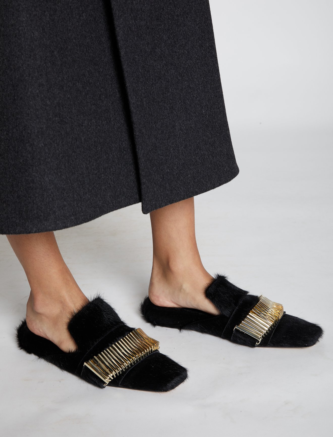 Calf Hair Quad Coil Slippers #2