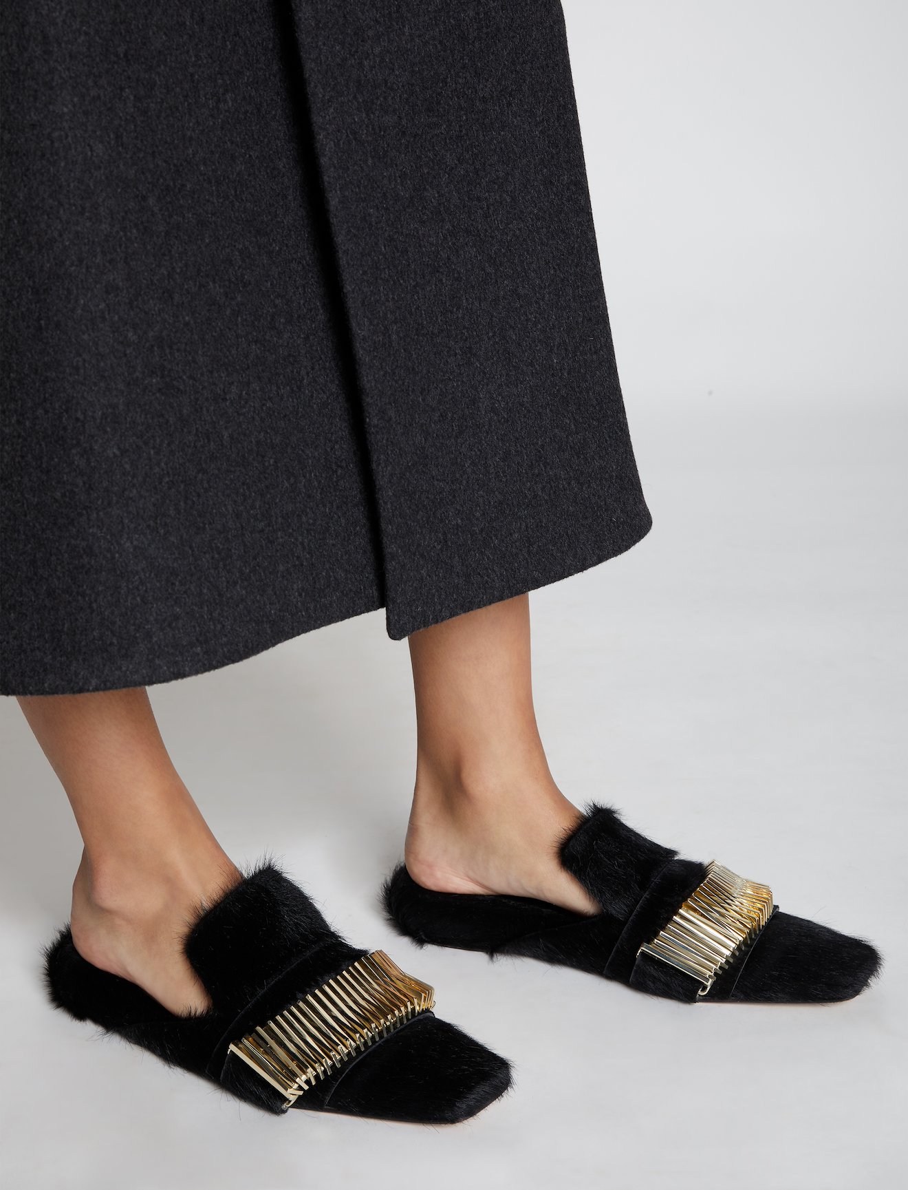 Calf Hair Quad Coil Slippers #2