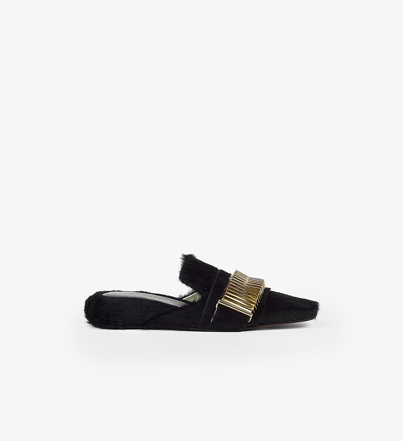 Calf Hair Quad Coil Slippers