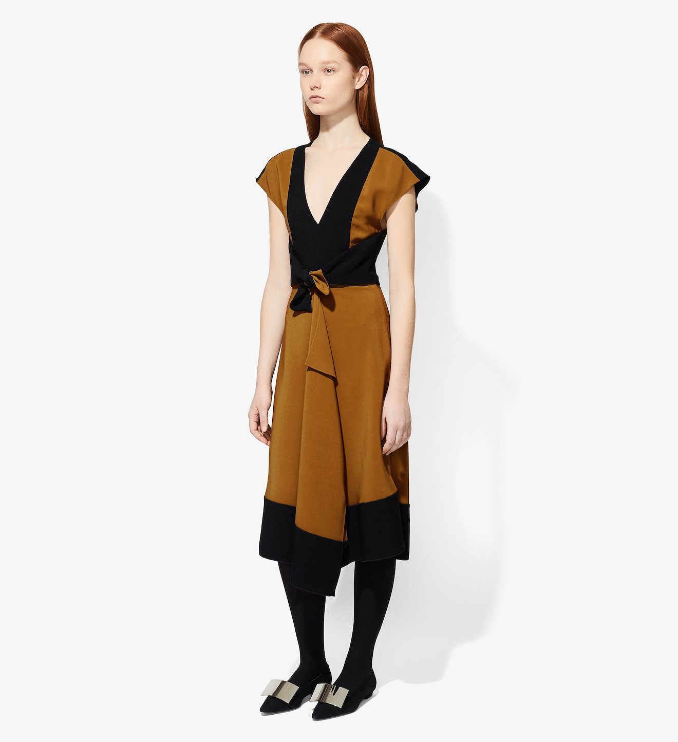 Cap Sleeve V-Neck Dress