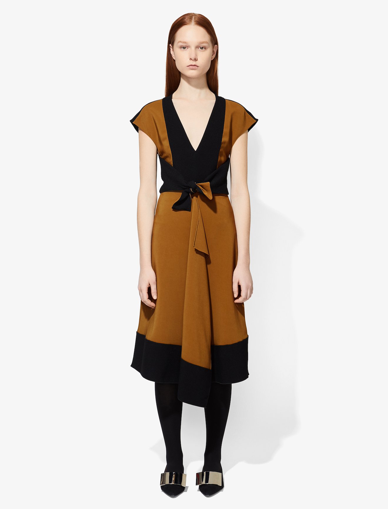 Cap Sleeve V-Neck Dress #1