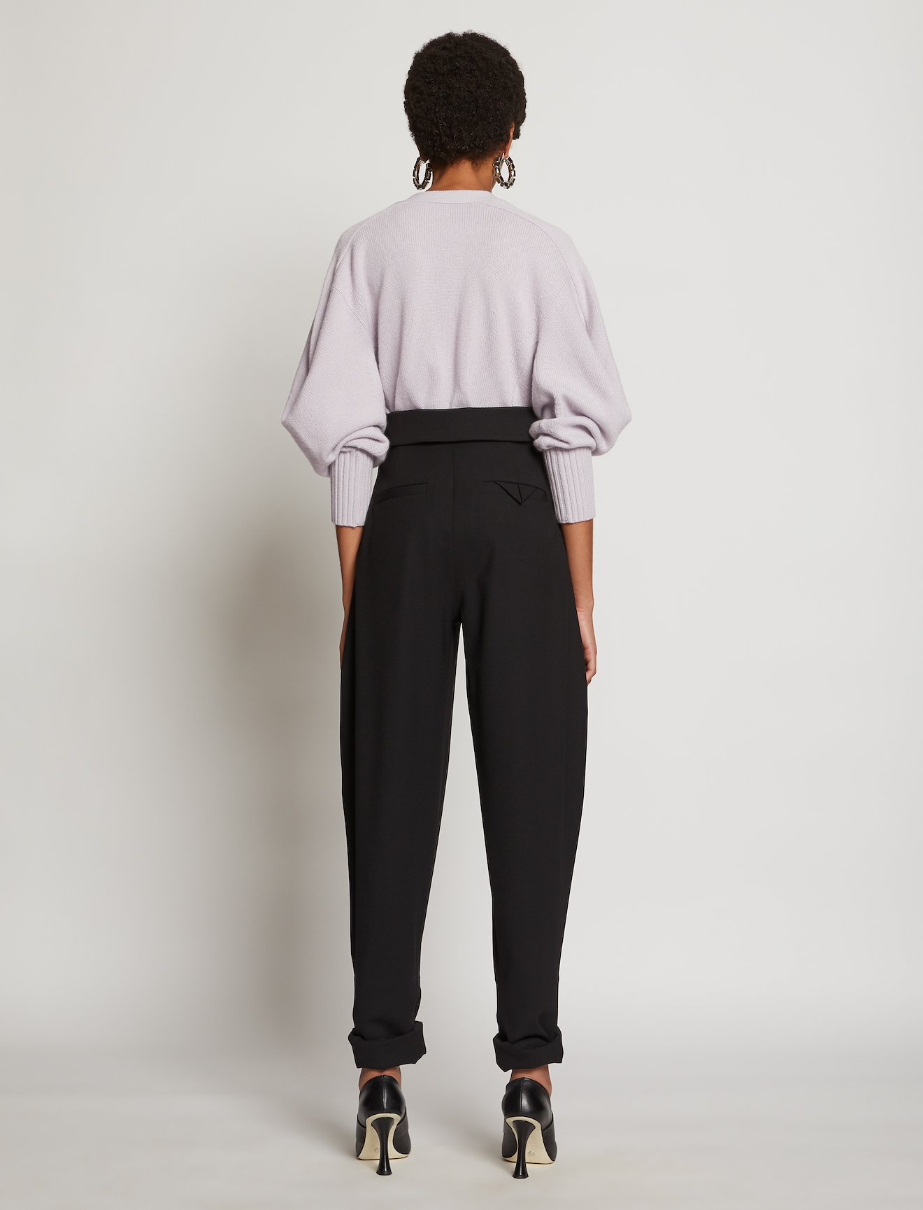 Cashmere Draped Puff Sleeve Cardigan #2