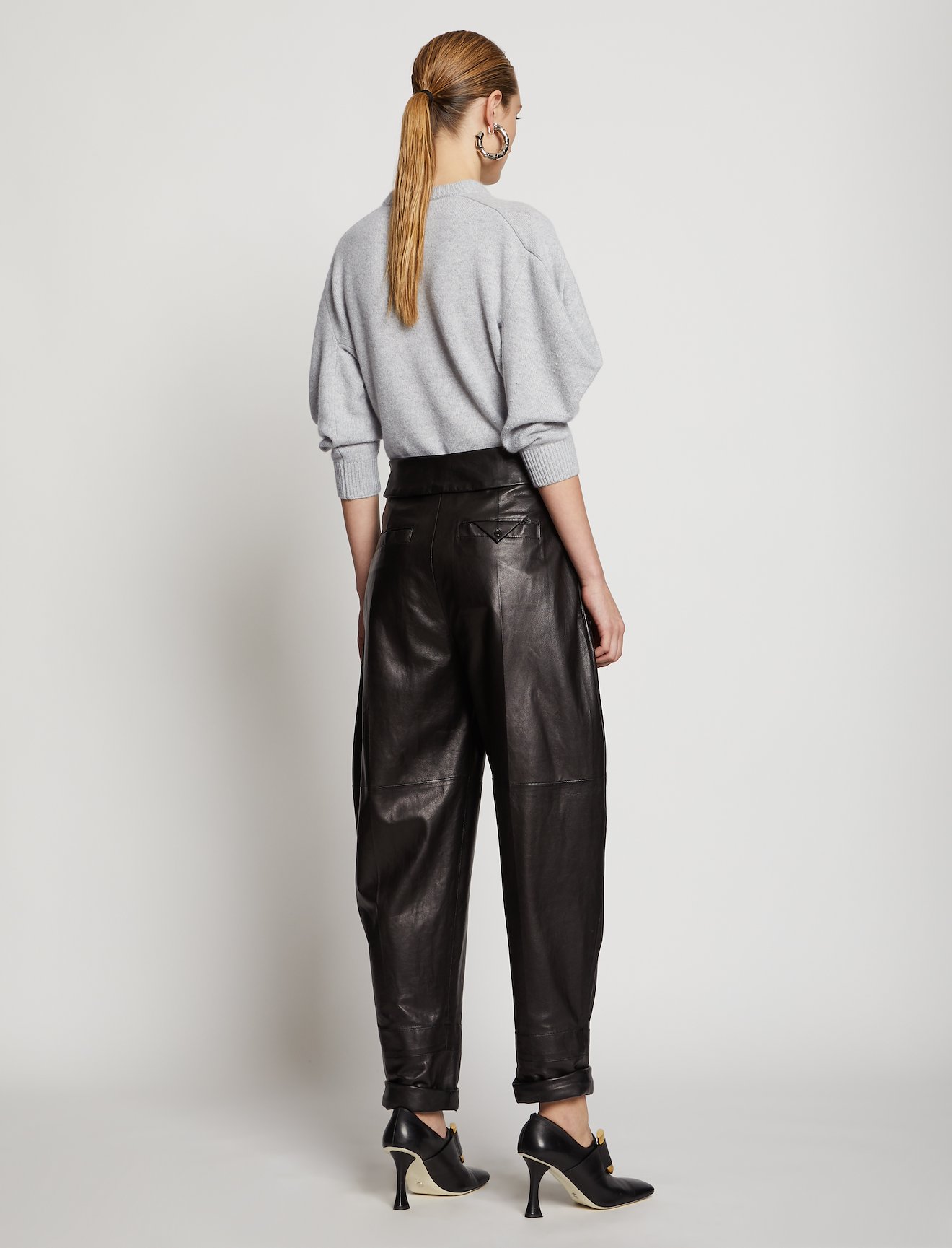 Cashmere Draped Puff Sleeve Sweater #2