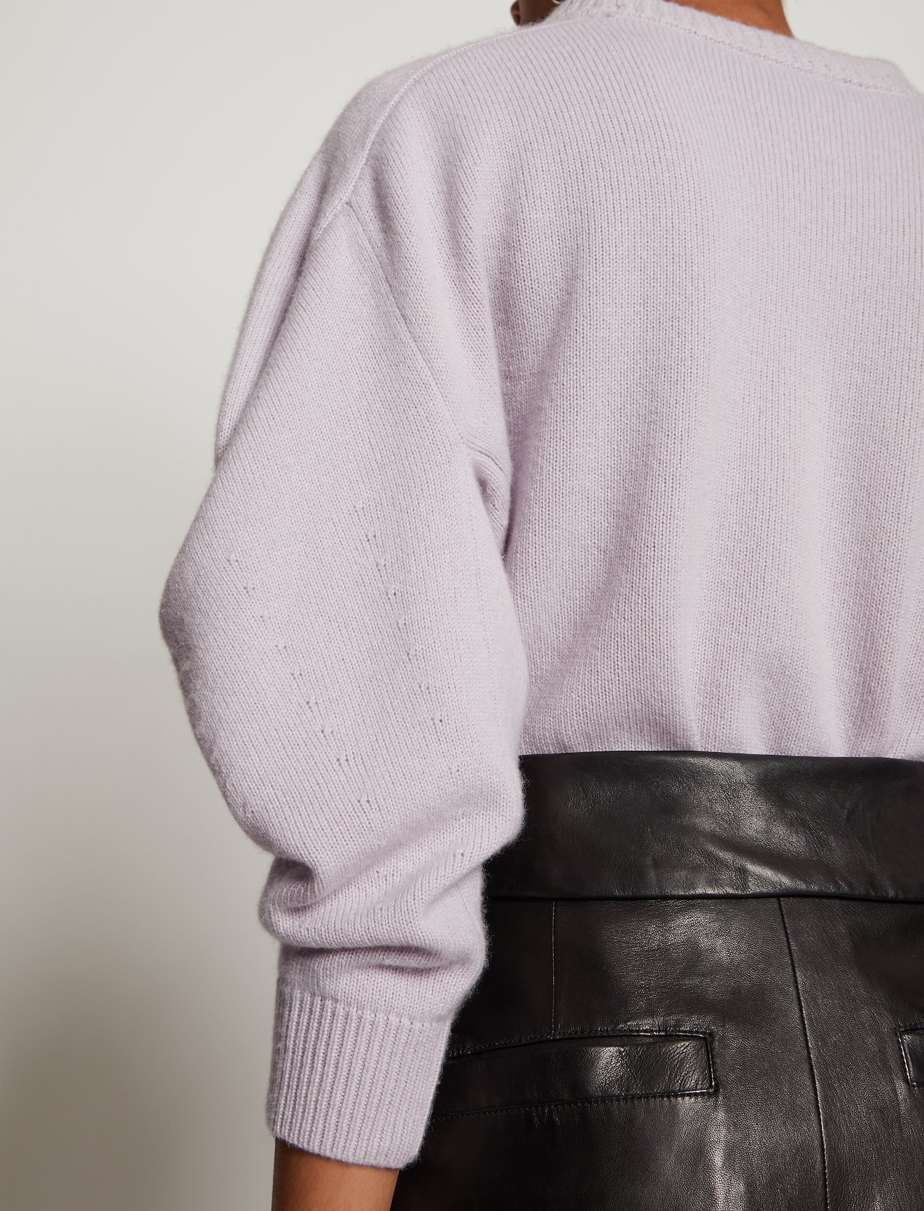 Cashmere Draped Puff Sleeve Sweater #3