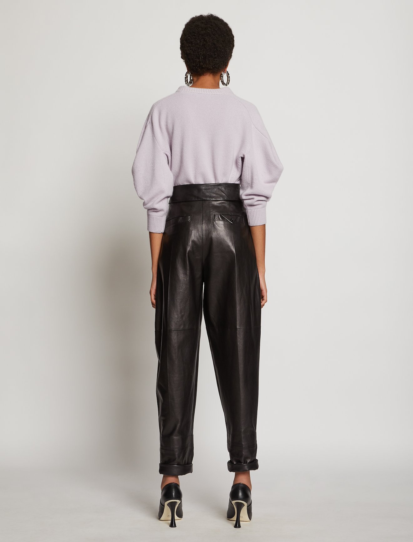 Cashmere Draped Puff Sleeve Sweater #2