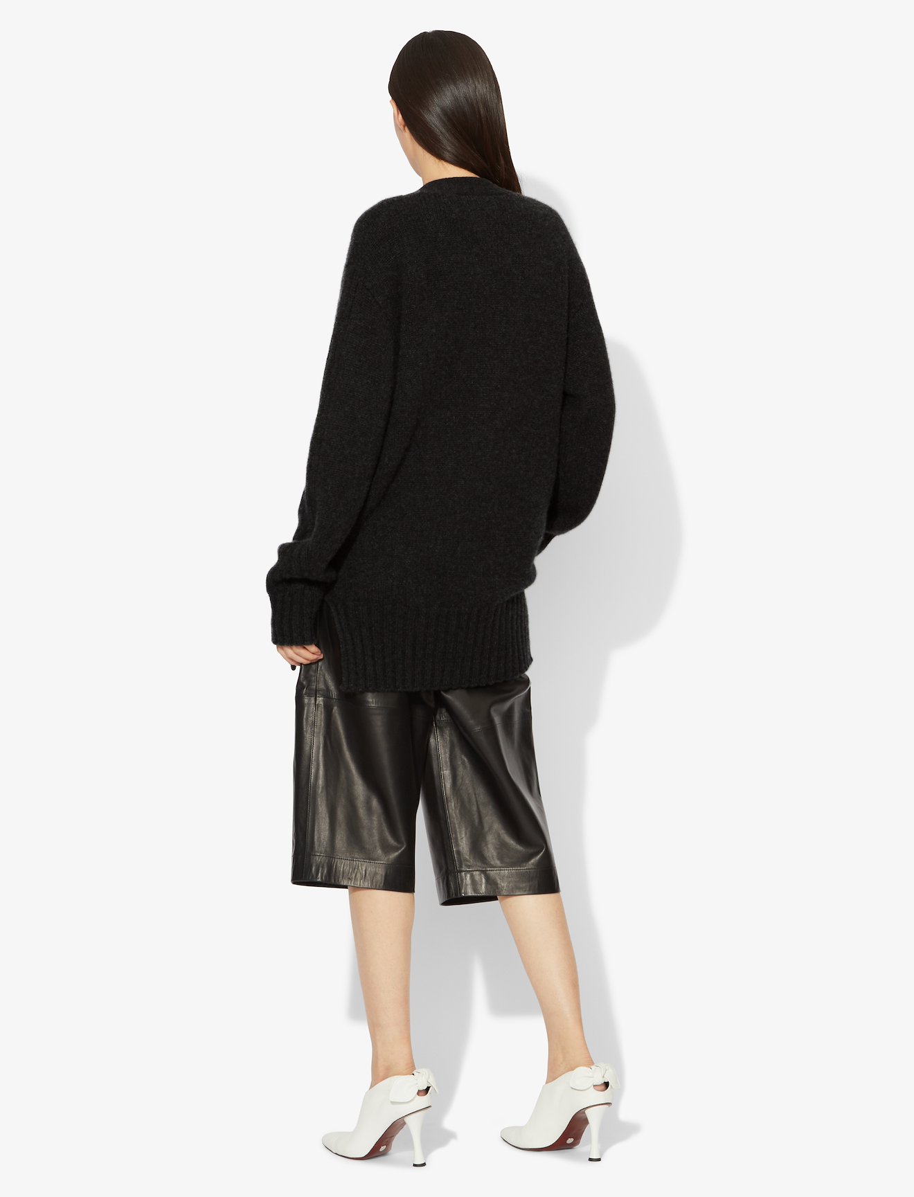 Cashmere Traveling Rib Knit Cardigan #2