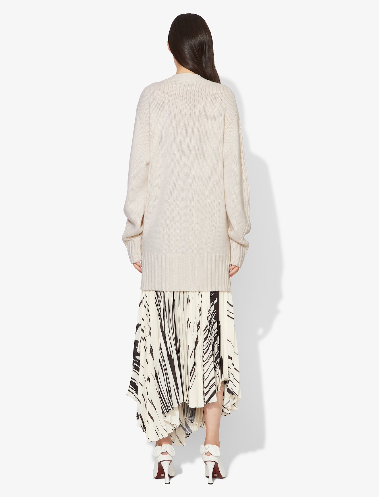 Cashmere Traveling Rib Knit Cardigan #2