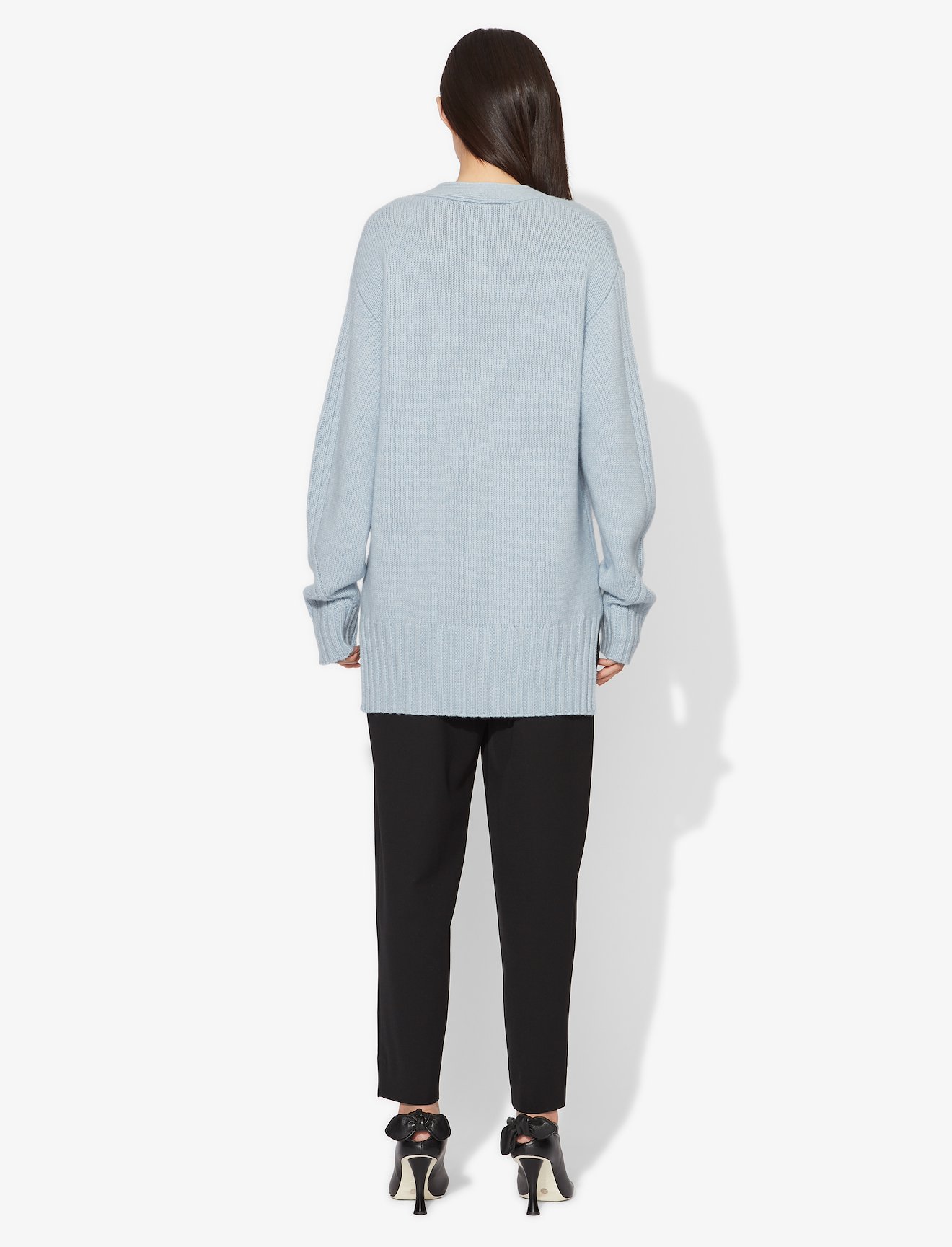 Cashmere Traveling Rib Knit Cardigan #2