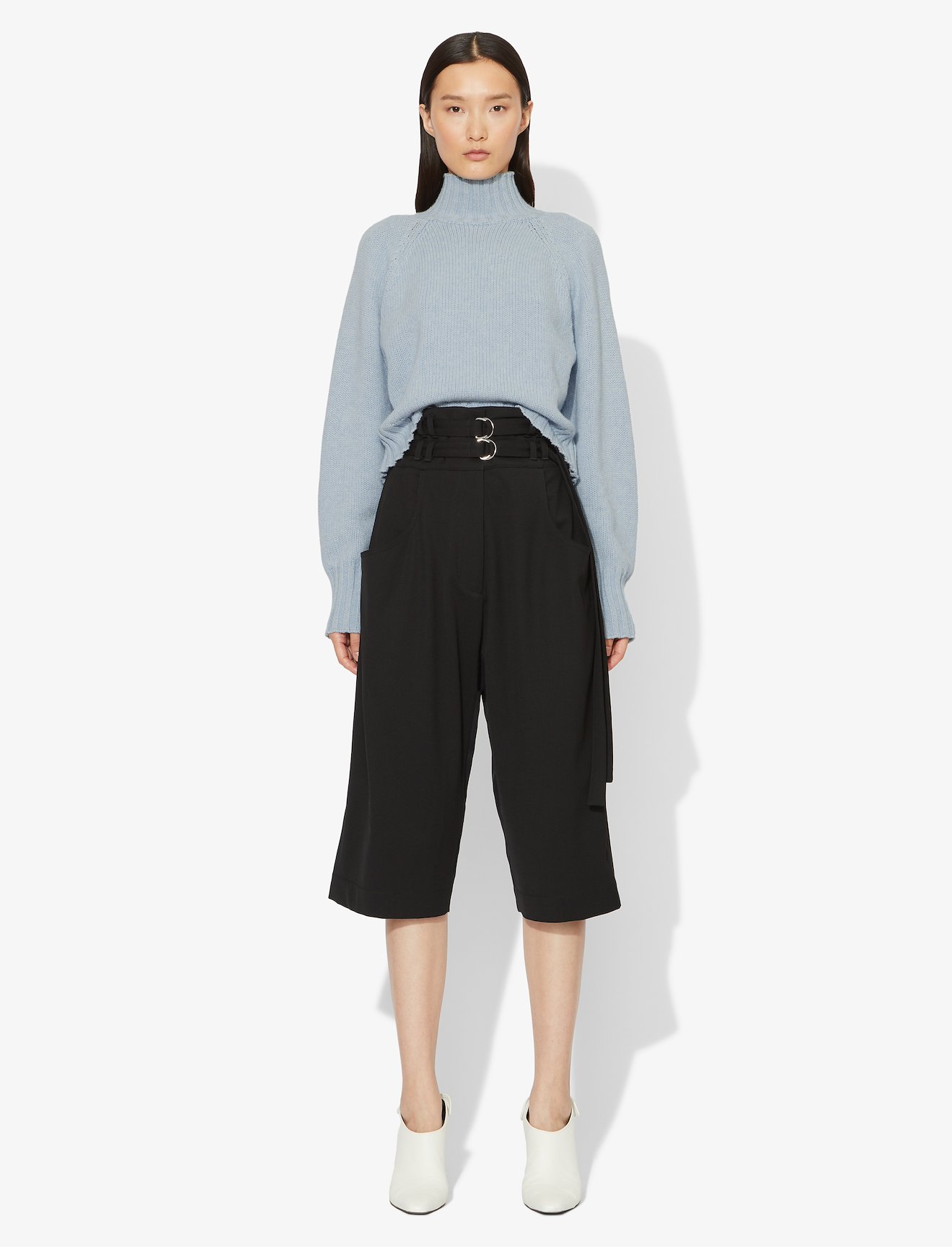 Cashmere Traveling Rib Knit Turtleneck #1