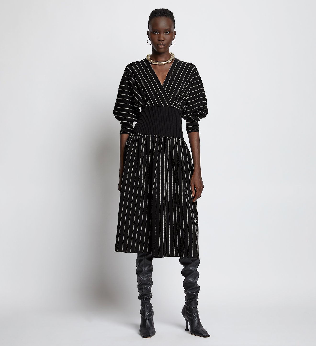 Chalk Stripe Knit Dress