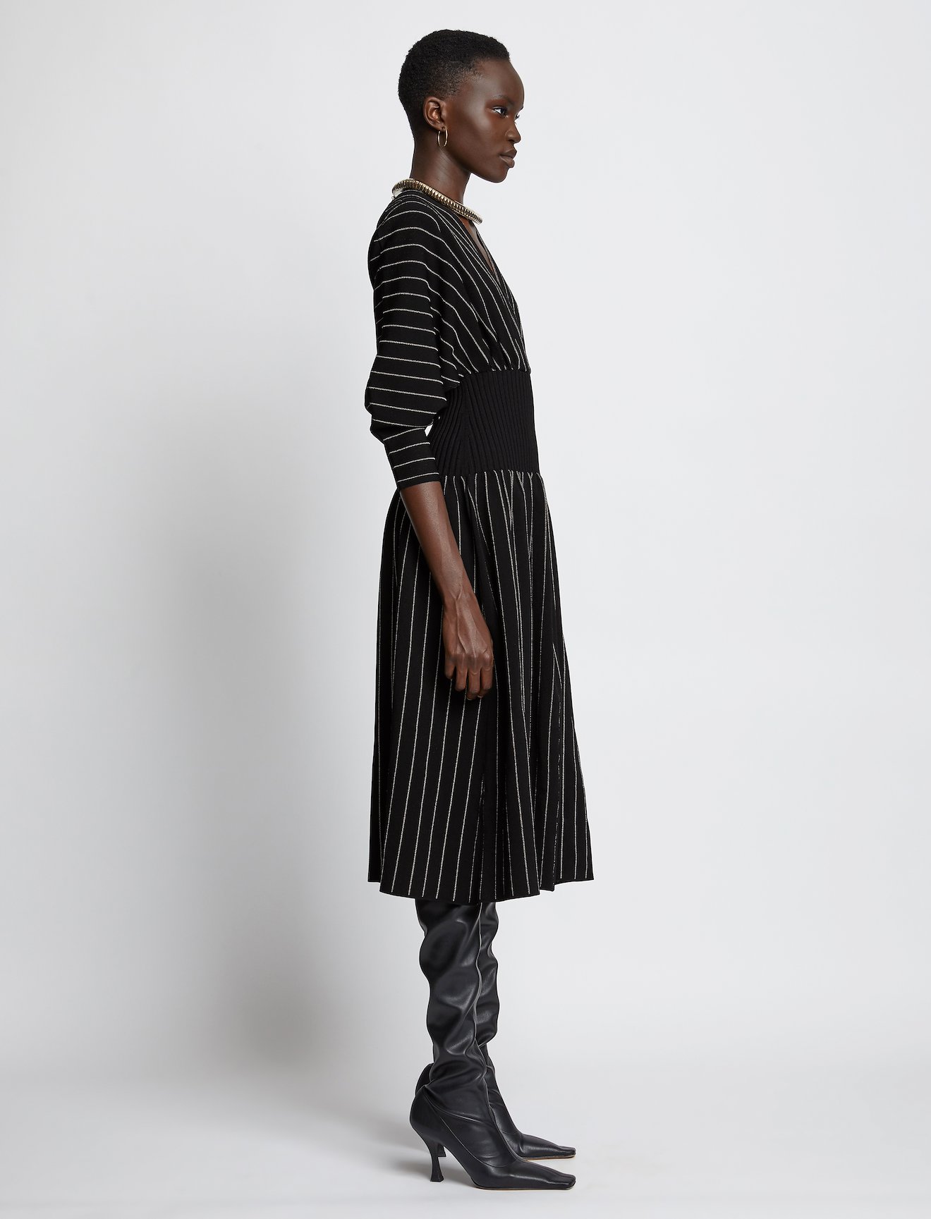 Chalk Stripe Knit Dress #1