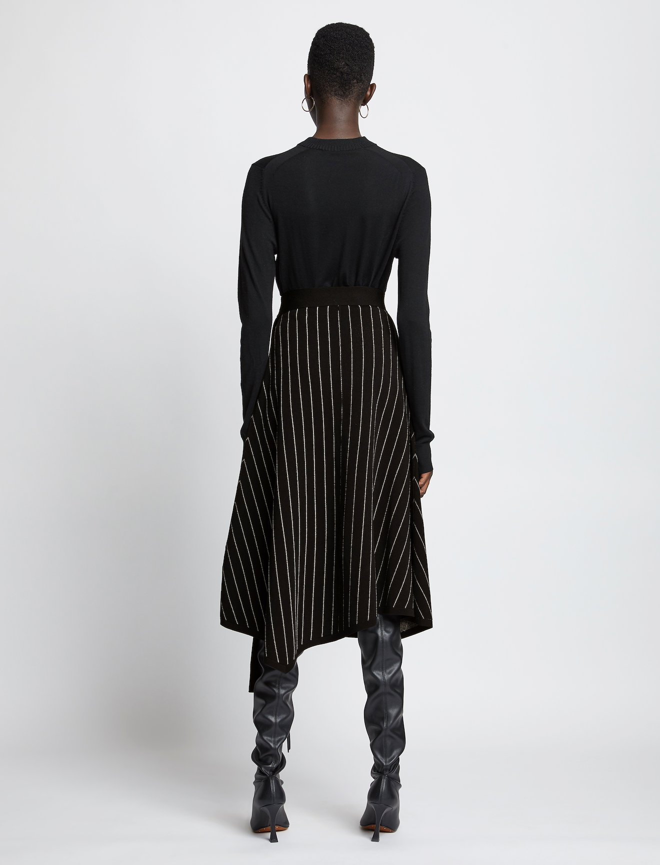 Chalk Stripe Knit Wrap Skirt #2